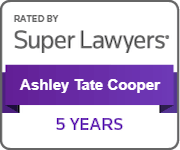 Ashley Tate Cooper 5 Years Badge Rated by Super Lawyers